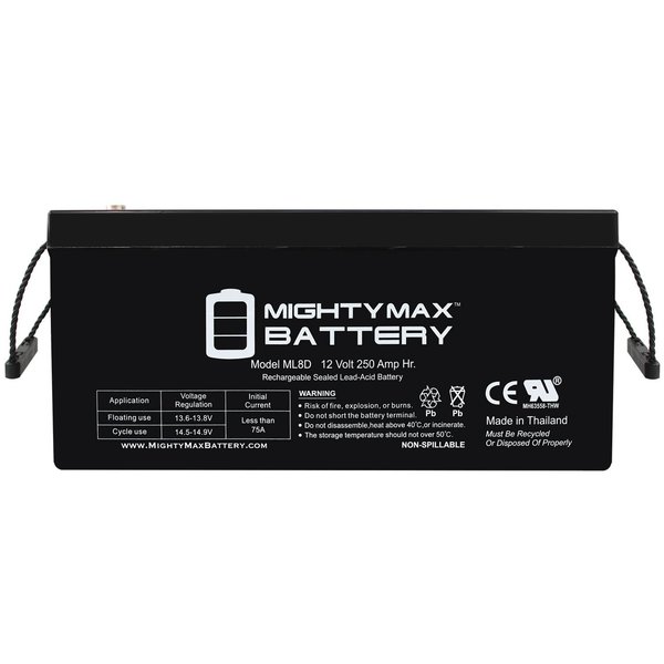 Mighty Max Battery 12V 250Ah Sealed Lead Acid Replacement Battery for Deka 8A8DLTP MAX3488282